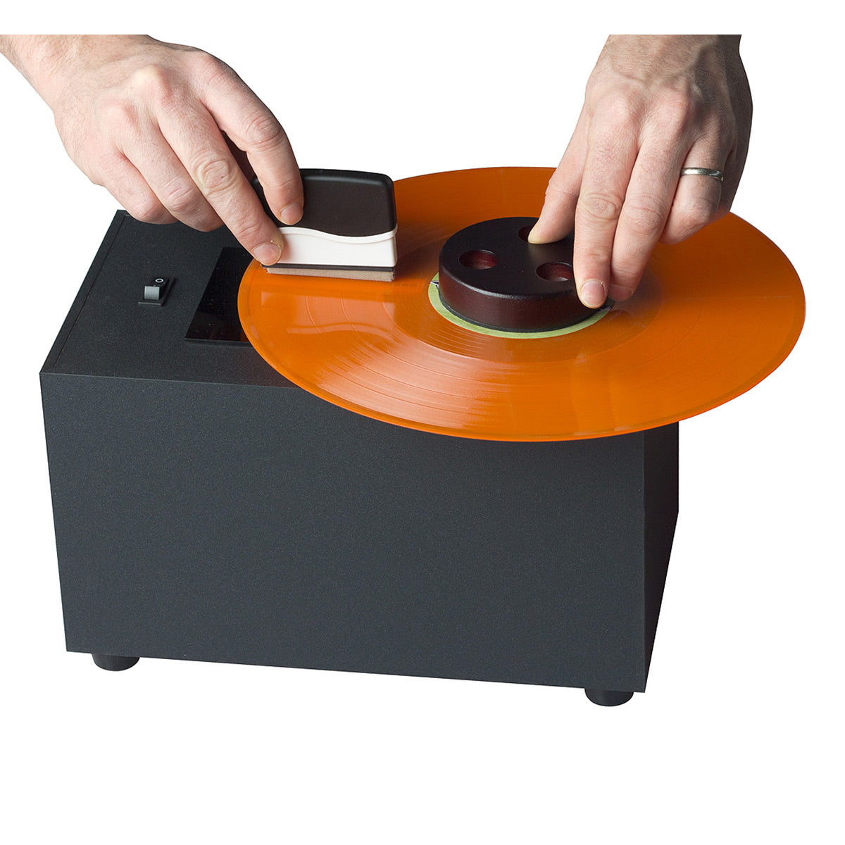 Record Doctor V Record Cleaning Machine with RxLP Cleaning Solution, Low Profile Record Clamp, and 12" Cork Turntable Slipmat