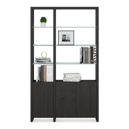 BDI Linea 580012 2 Shelf System 50" Wide (Charcoal Stained Ash)